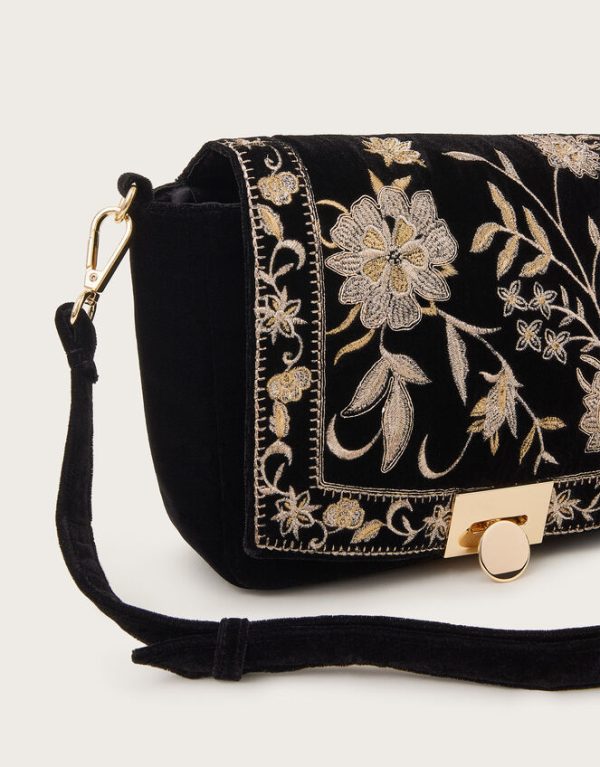 Monsoon Lara Embroidered Velvet Bag - Image 4