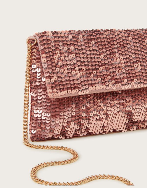 Monsoon Sofia Sequin Clutch Bag Bronze - Image 4