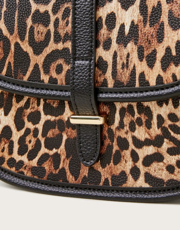 Monsoon Mava Leopard Print Faux Leather Cross-Body Bag - Image 5