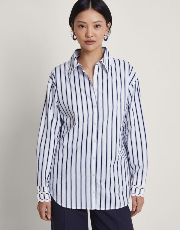 Monsoon Selma Longline Shirt Blue