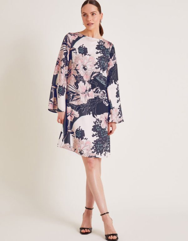 Monsoon Kathryn Tunic Floral Dress Pink