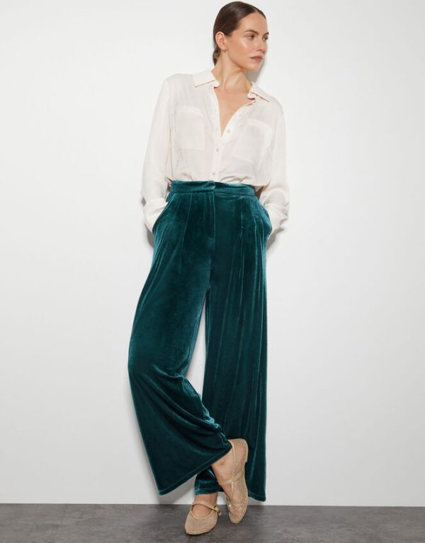 Monsoon Valery Wide Leg Velvet Trousers