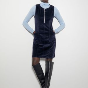 Monsoon Soha Corduroy Pinafore Dress Blue