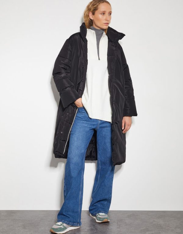 Monsoon Poppy High Neck Puffer Coat Black