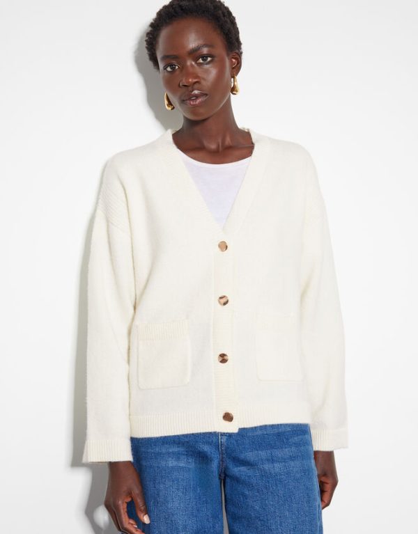 Monsoon Vicki V-Neck Cardigan Cream