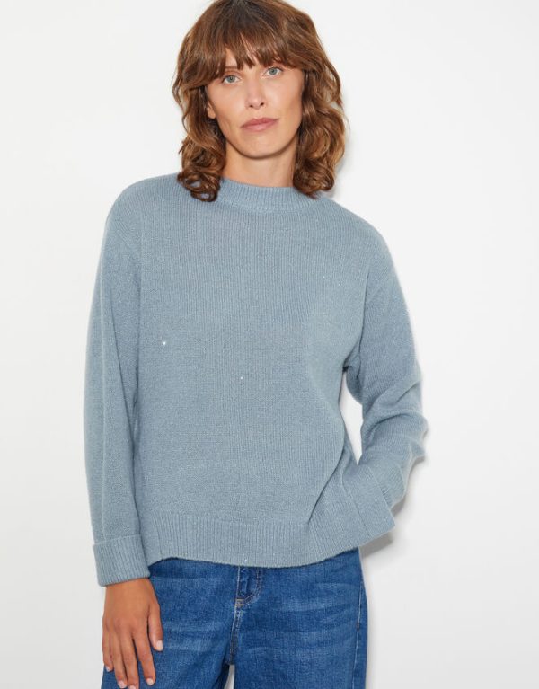 Monsoon Sara Sequin Knit Jumper Blue