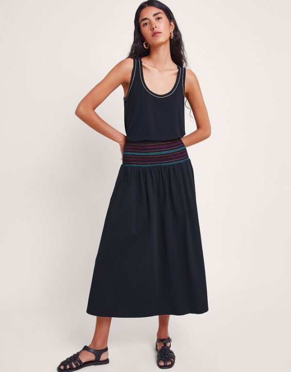 Monsoon Cleo Stitch Skirt Black