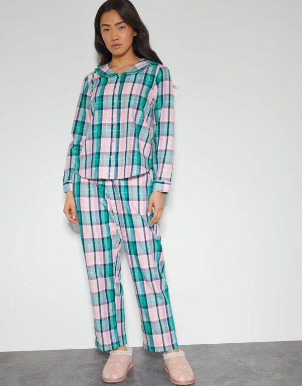 Monsoon Cleo Check Pyjama Set Teal