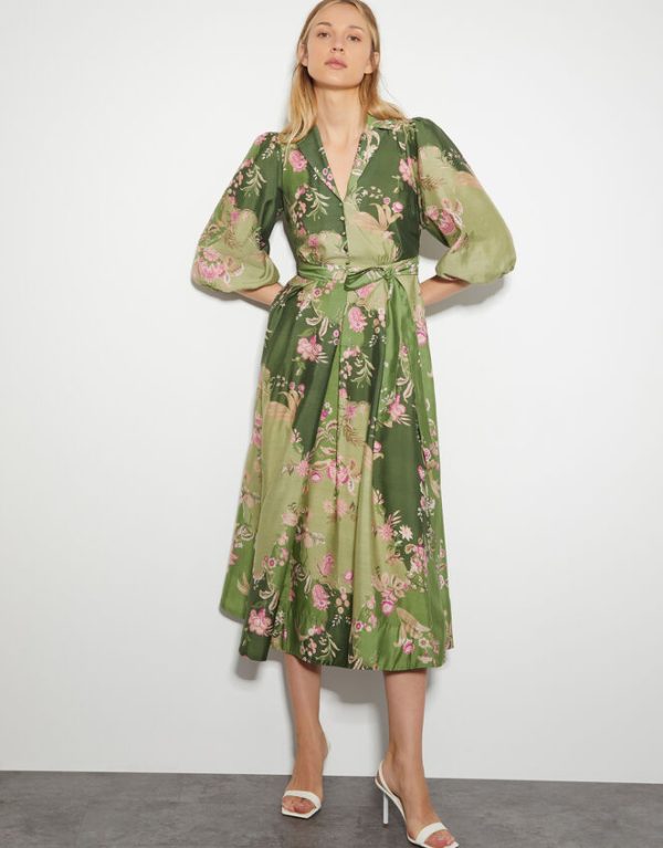 Monsoon Adela Shirt Dress Green