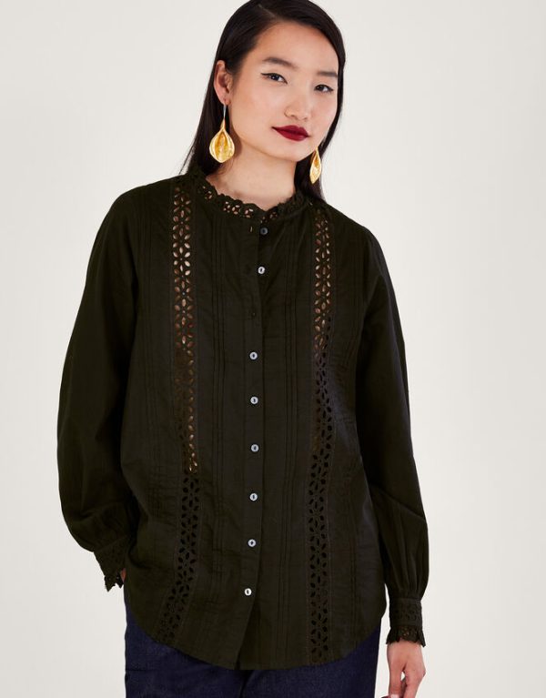 Monsoon Broderie Shirt Black