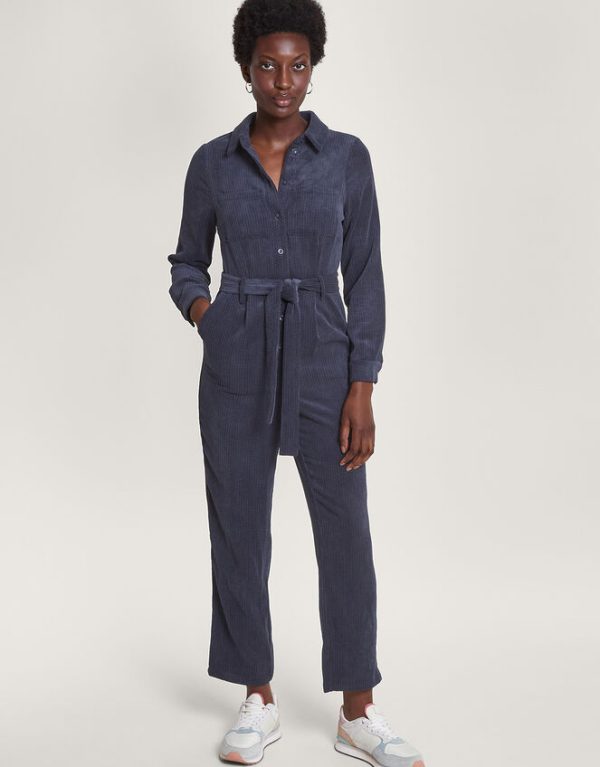 Monsoon Marissa Cord Jumpsuit Blue