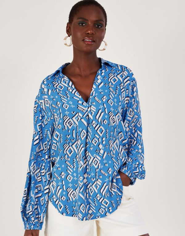 Monsoon Gigi Print Blouse Blue