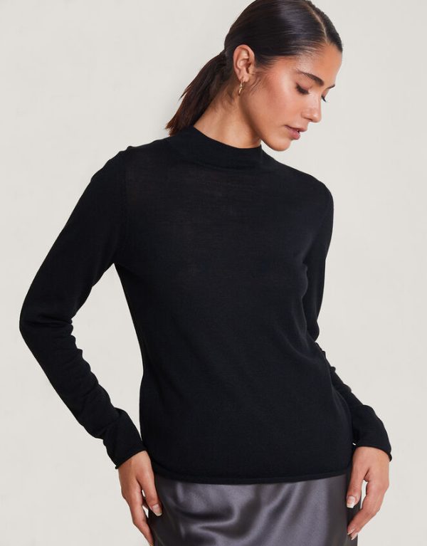 Monsoon Turtle Neck Top Black