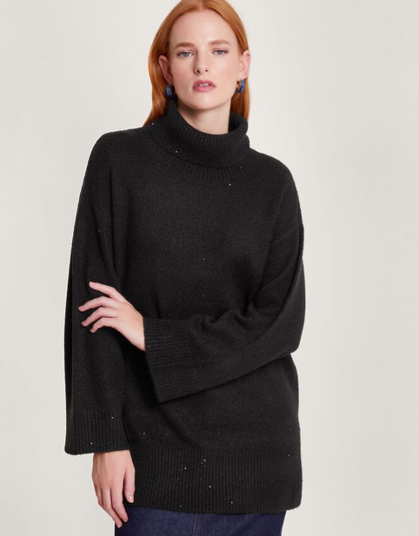 Monsoon Sadie Sequin Jumper Black