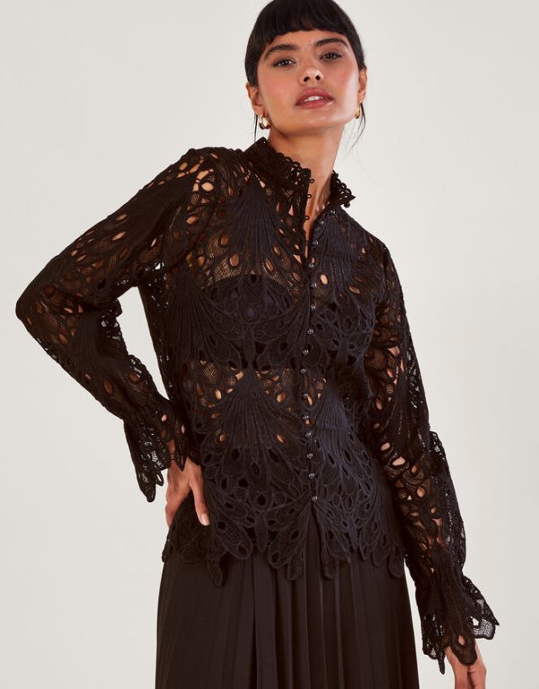 Monsoon Cybil Lace Blouse Black