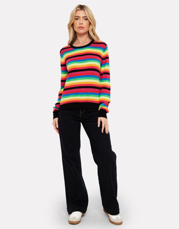 Monsoon WISPR Rainbow Crew Neck Sweater Black - Image 2