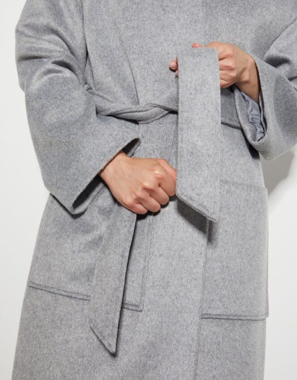 Monsoon Cassie Long Belted Coat Grey - Image 2