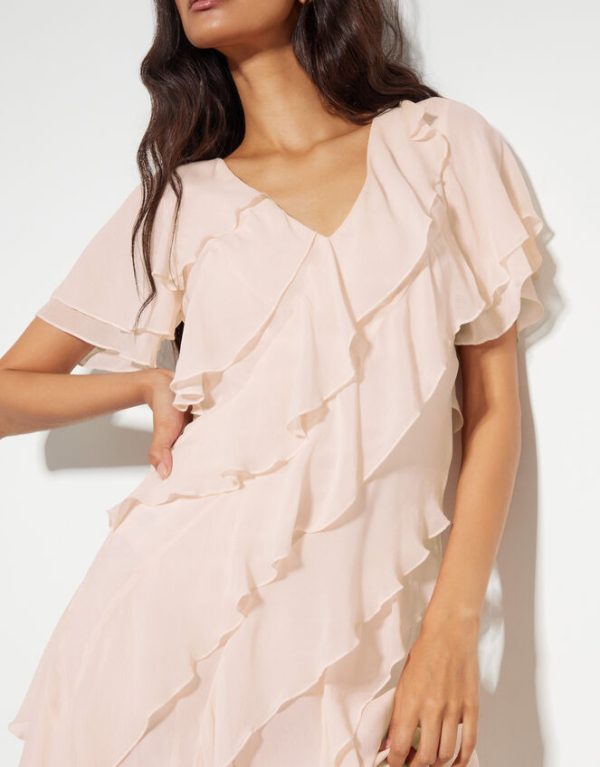 Monsoon Renata Ruffle Maxi Dress Pink - Image 2