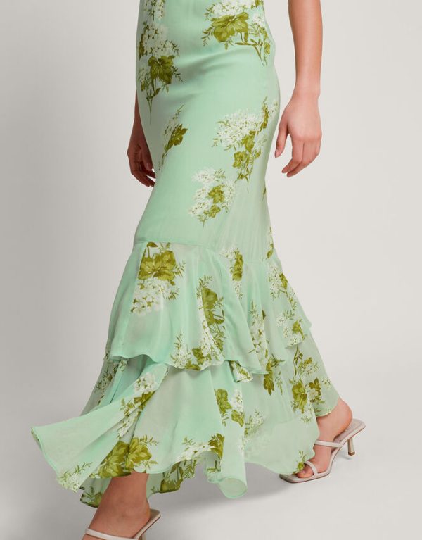 Monsoon Rowena Ruffle Dress Green - Image 2