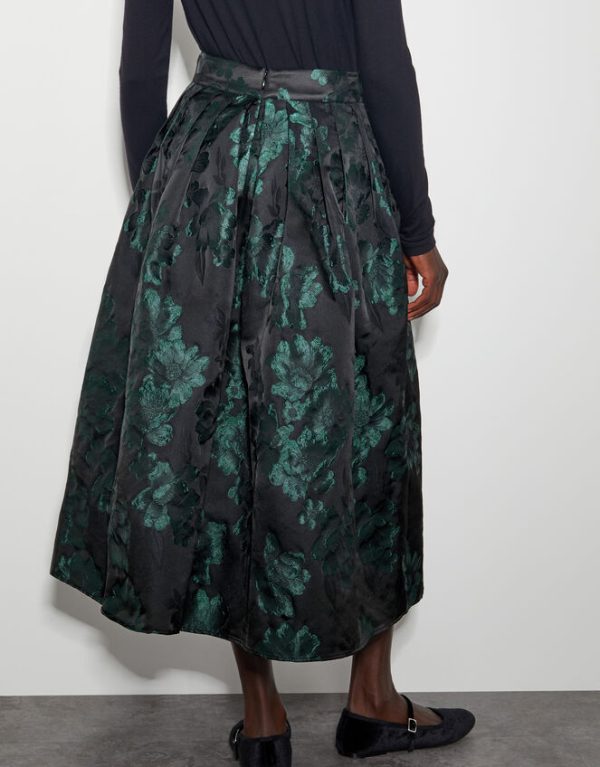 Monsoon Julie Jacquard Skirt Green - Image 3