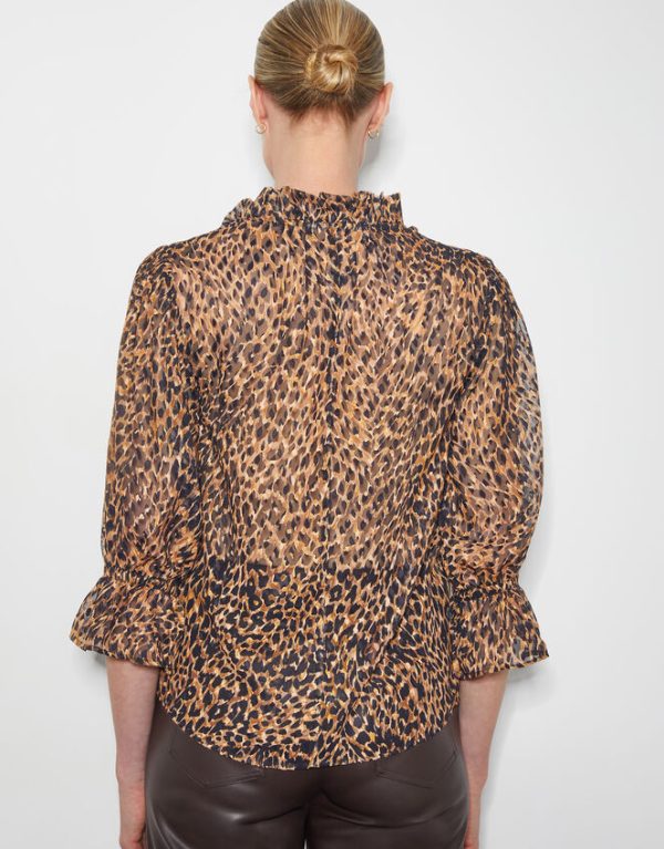 Monsoon Liza Leopard Print Blouse Brown - Image 3