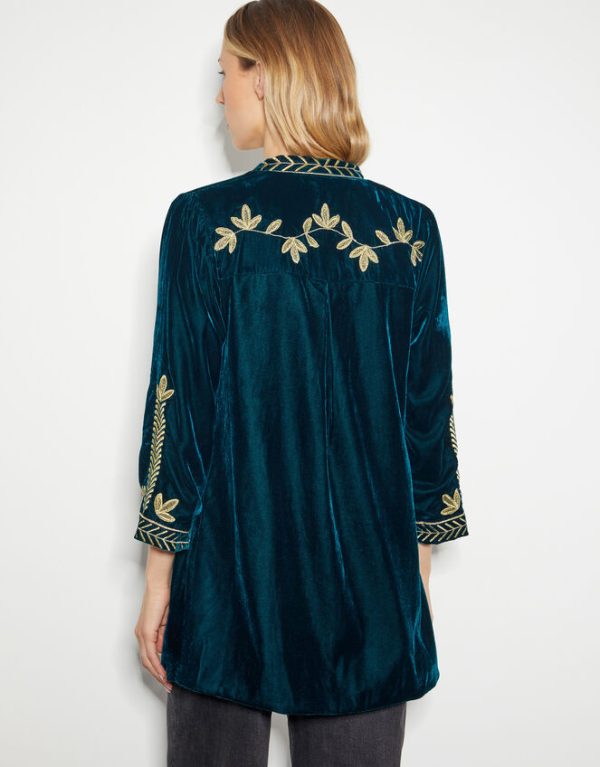 Monsoon Fiona Embroidered Velvet Jacket - Image 3