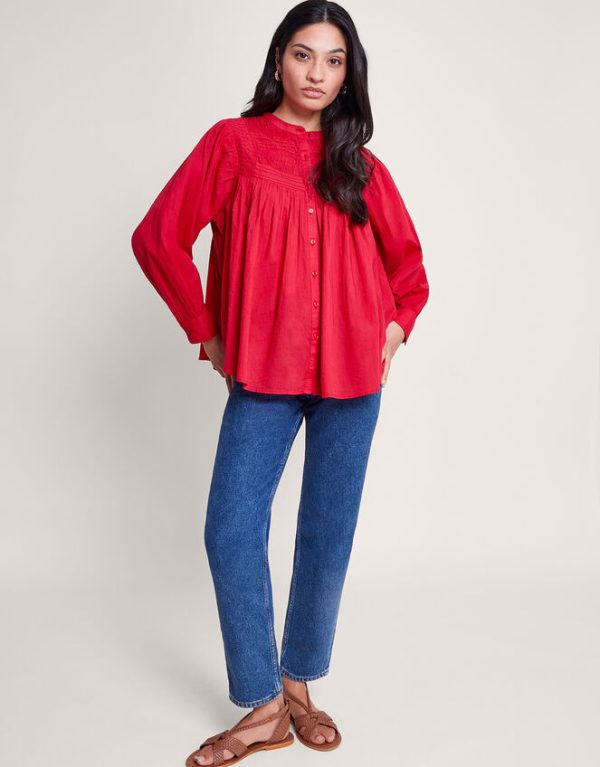 Monsoon Dahlia Pintuck Oversized Shirt Pink - Image 2