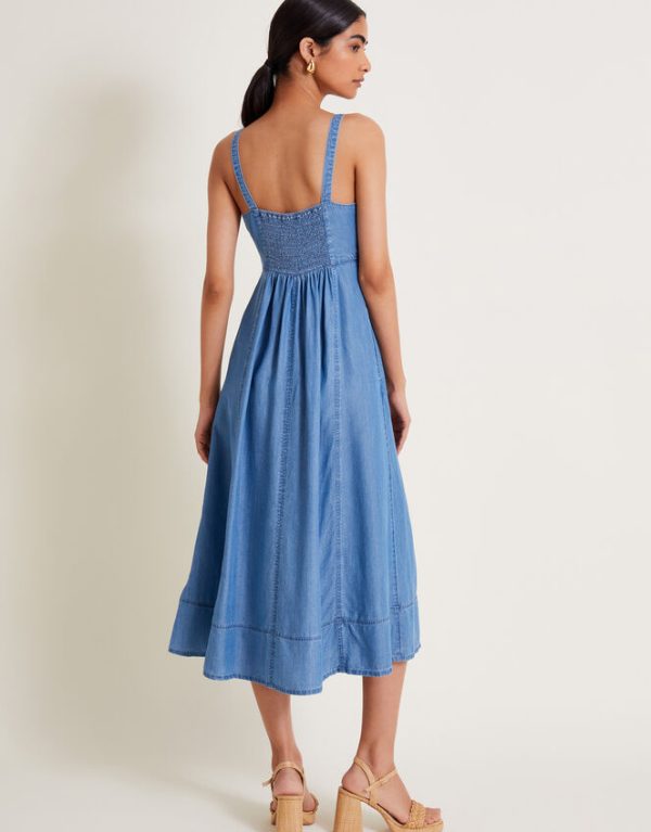 Monsoon Gaia Midi Dress Blue - Image 3