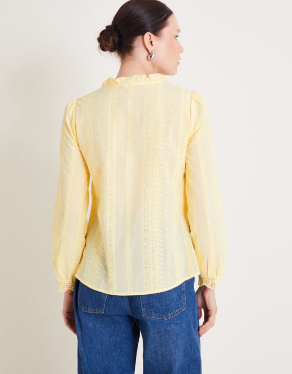 Monsoon Cora Embroidered Shirt Yellow - Image 3