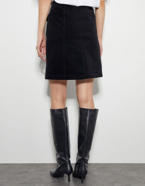 Monsoon Oriana Button Mini Skirt Black - Image 3