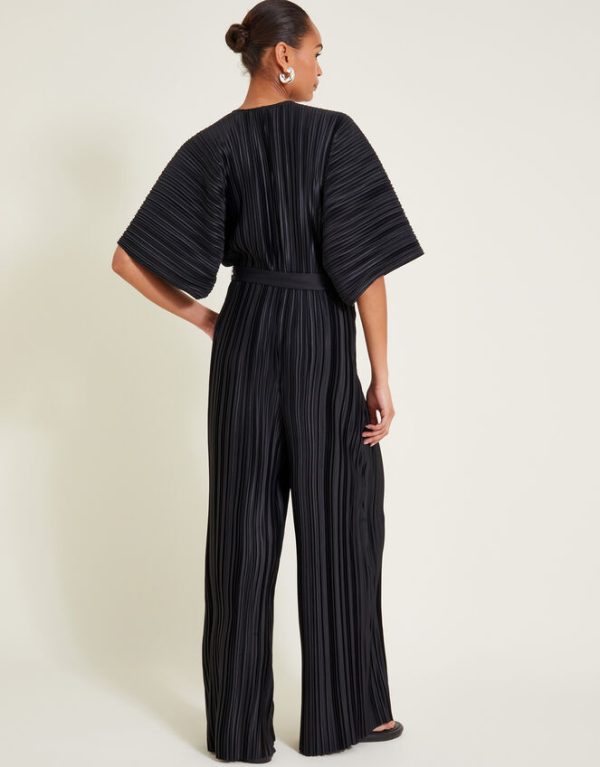 Monsoon Polly Plisse Jumpsuit Black - Image 3