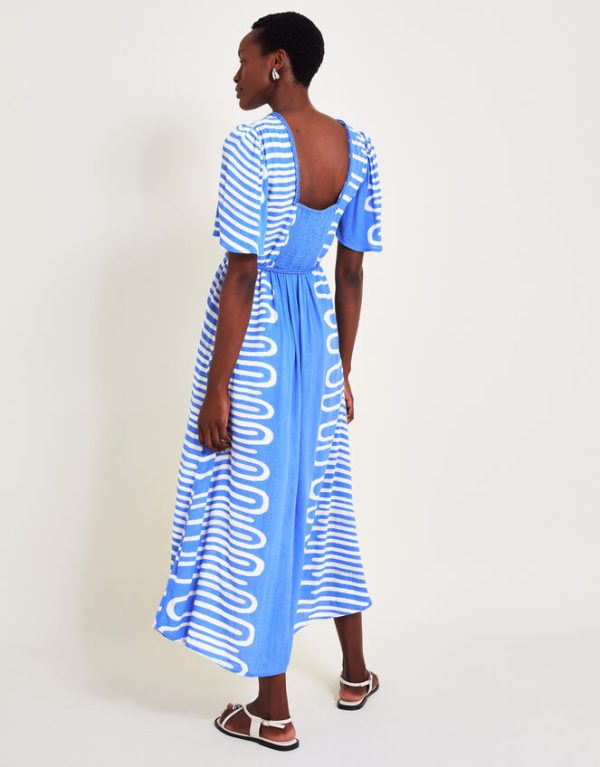 Monsoon Orla Print Dress Blue - Image 3