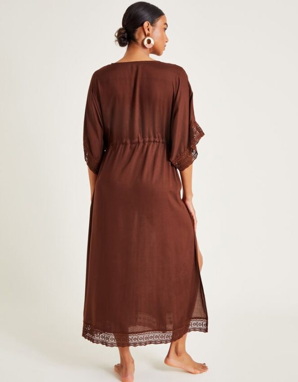 Monsoon Cali Crochet Kaftan Dress - Image 3