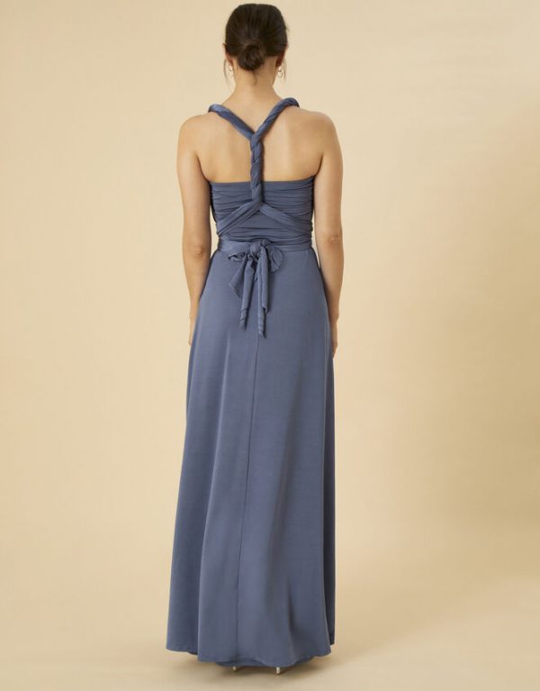 Monsoon Tracy Twist Me Tie Me Maxi Dress Blue - Image 3