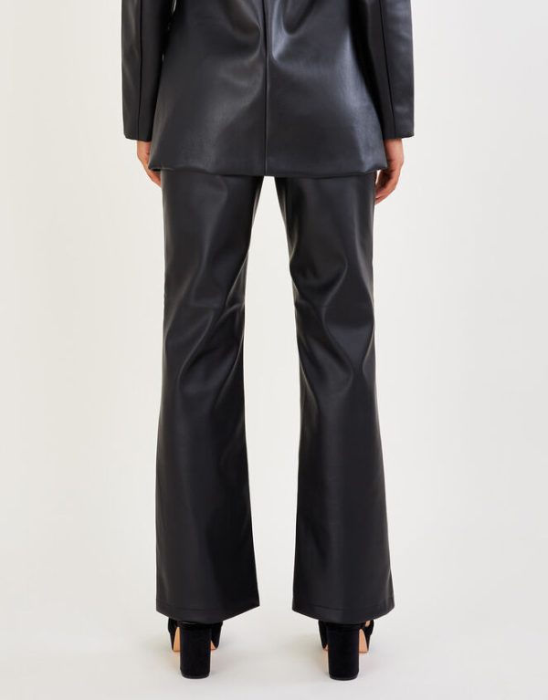 Monsoon Bonnee PU Bootcut Trousers Black - Image 3