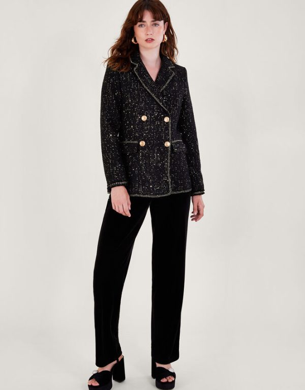 Monsoon Poppy Tweed JacketBlack - Image 2