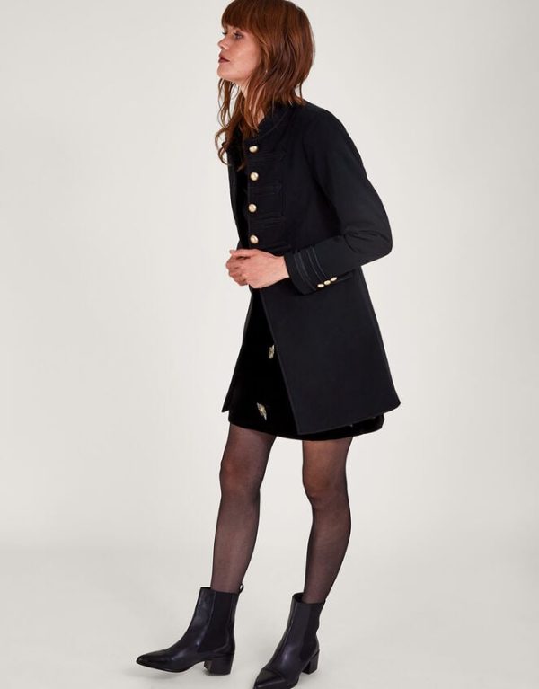 Monsoon Longline Military Jacket Black - Image 2