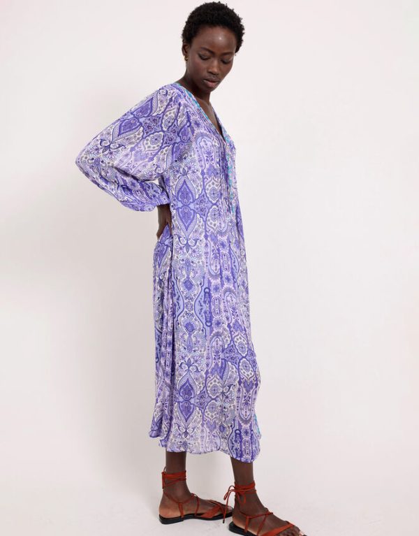 Monsoon East Paisley Print Maxi Dress Purple - Image 4