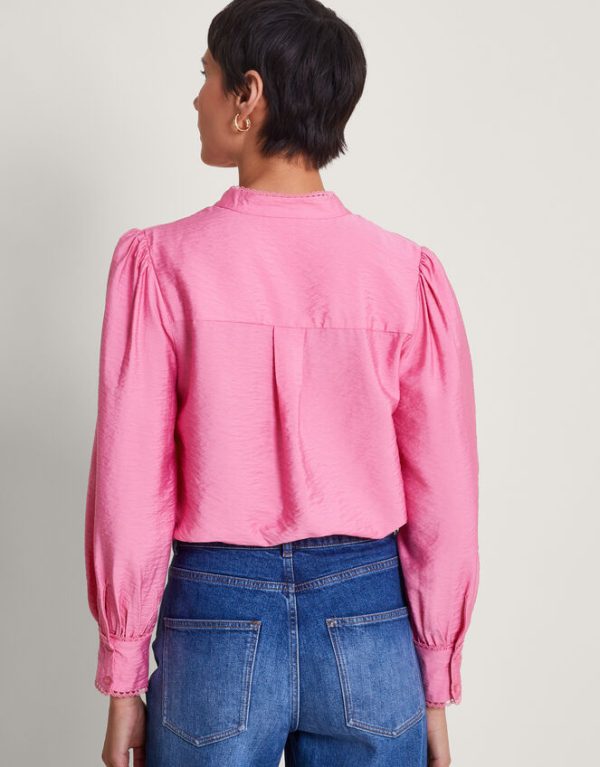 Monsoon Pippa Plain Blouse Pink - Image 3