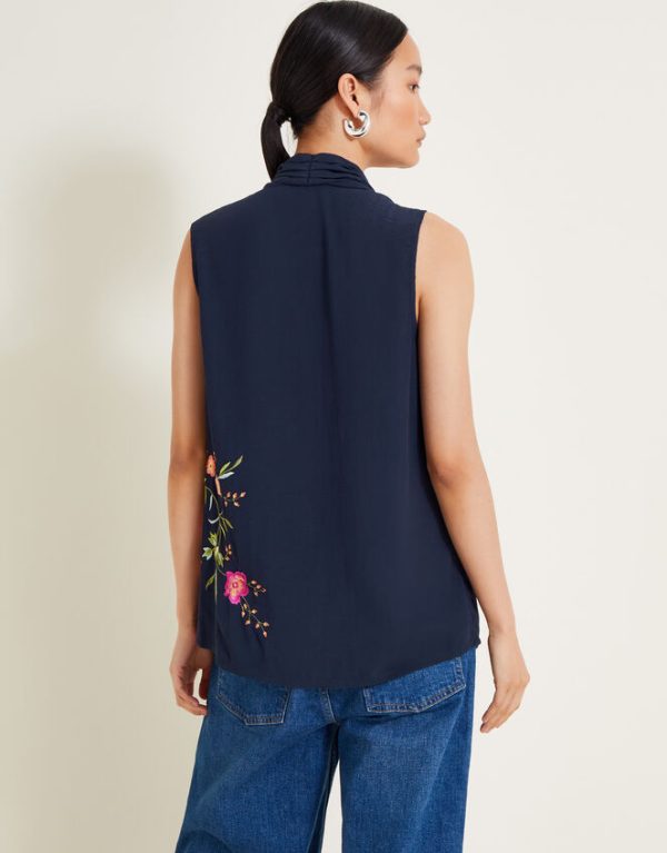 Monsoon Mya Embroidered Top Blue - Image 4