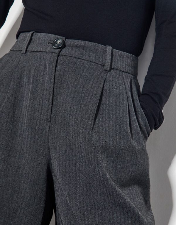 Monsoon Wren Wide Leg Trousers Grey - Image 4