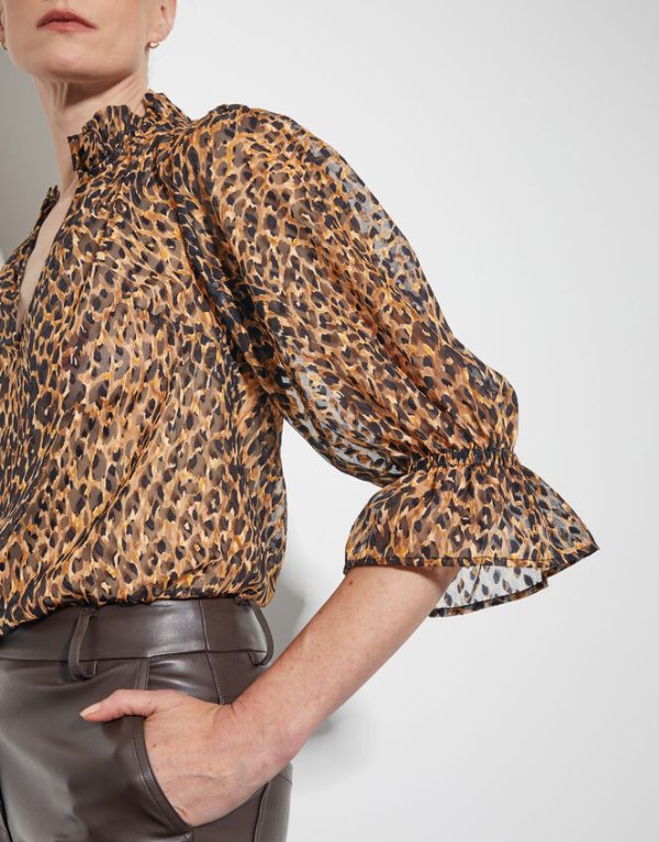 Monsoon Liza Leopard Print Blouse Brown - Image 4