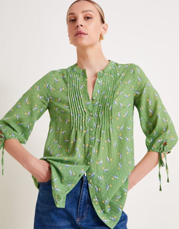 Monsoon Camille Leaf Blouse Green - Image 4