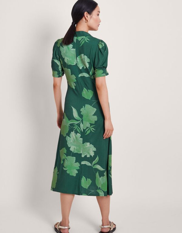 Monsoon Zannah Print Shirt Dress Green - Image 3