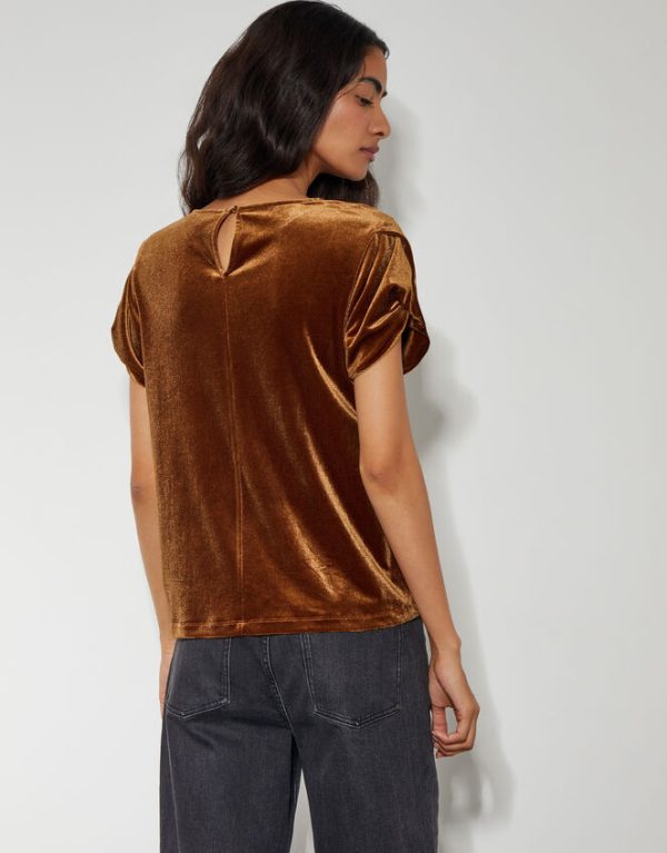 Monsoon Viv Velvet T-ShirtBronze - Image 4