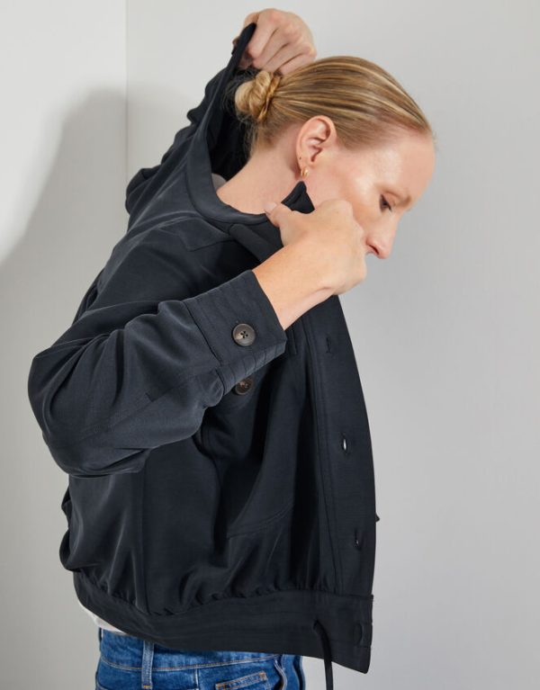 Monsoon Ulla Utility Bomber Jacket Grey - Image 4