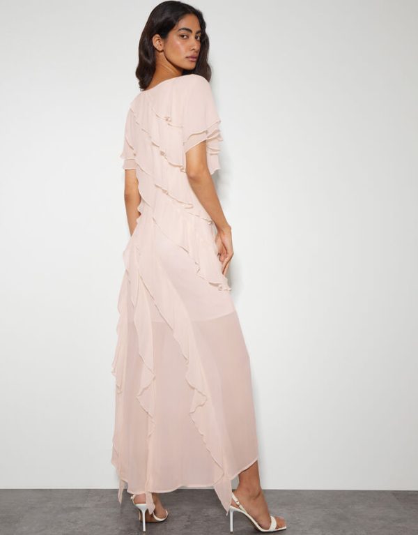 Monsoon Renata Ruffle Maxi Dress Pink - Image 4