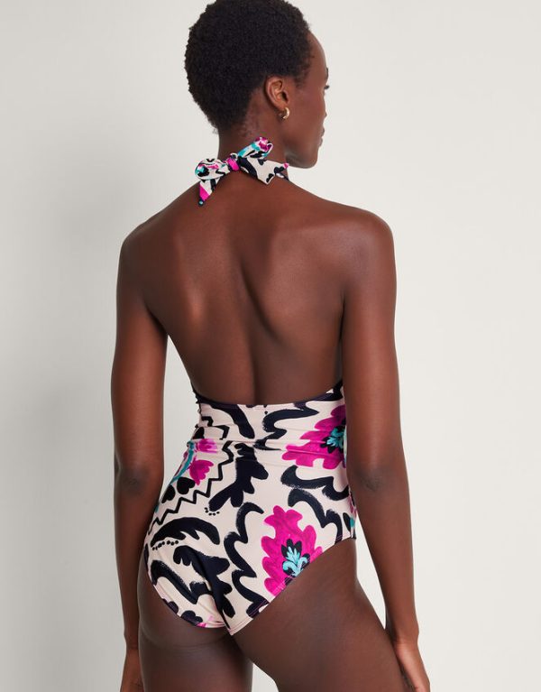 Monsoon Avelle Halterneck Swimsuit Cream - Image 3