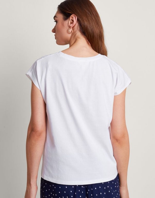 Monsoon Garcia Cutwork T-Shirt White - Image 3