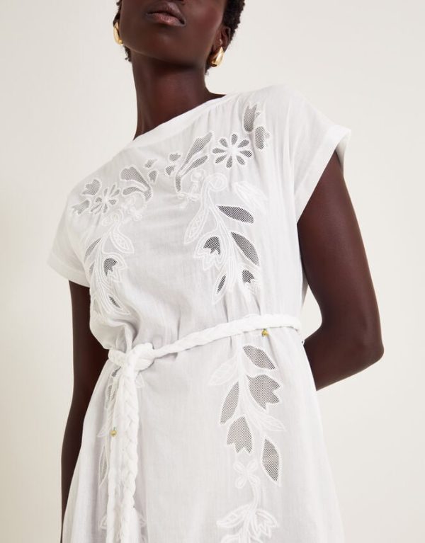 Monsoon Garcia Cutwork Midi Dress White - Image 4